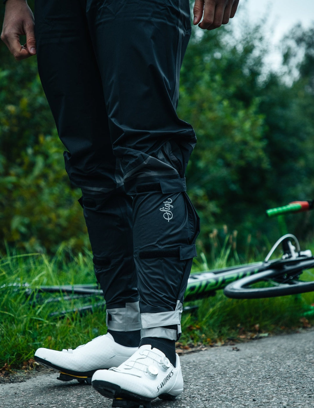 Rain Gear Cycling Waterproof Over Trousers VÄSTKUSTEN Black/Grey