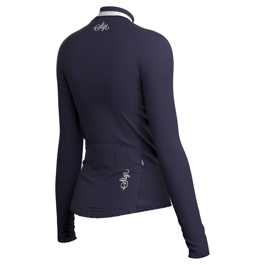 Wildflower Blue Women's Long Sleeved Jersey by Sigr Cycling Clothing