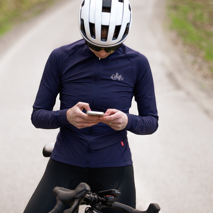 Wildflower Blue Women's Long Sleeved Jersey by Sigr Cycling Clothing