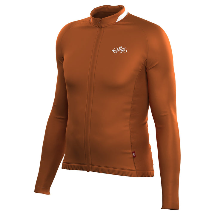 Wildflower Brown Men's Long Sleeved Jersey by Sigr Cycling Clothing