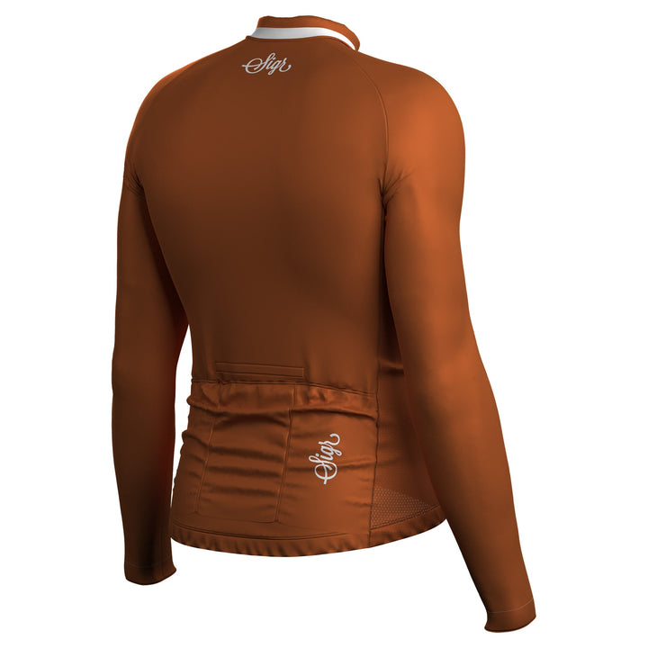 Wildflower Brown Men's Long Sleeved Jersey by Sigr Cycling Clothing