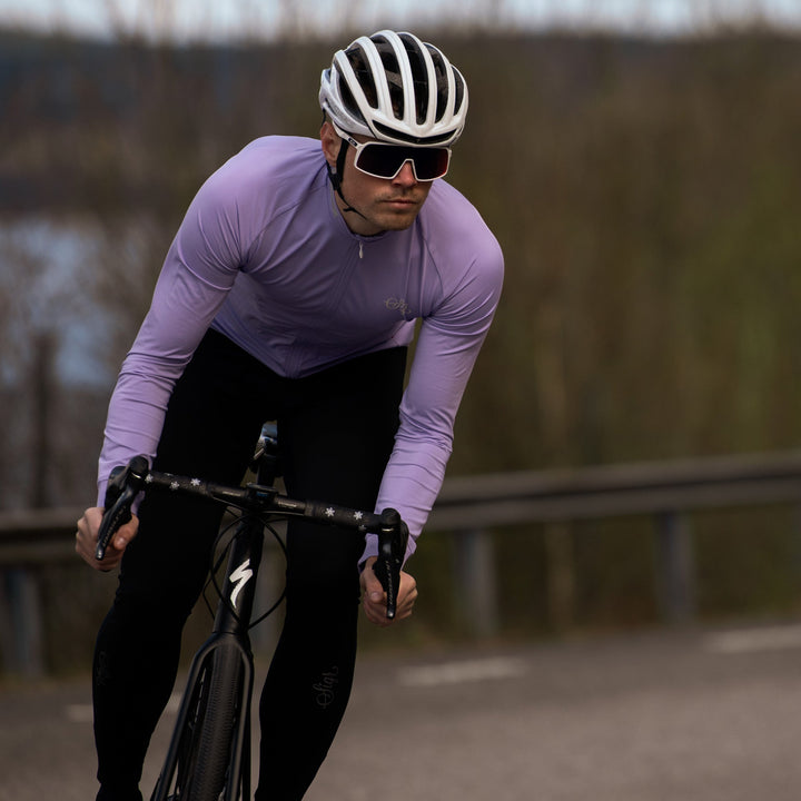 Wildflower Light Purple Men's Long Sleeved Jersey by Sigr Cycling Clothing