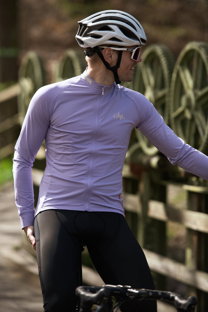 Wildflower Light Purple Men's Long Sleeved Jersey by Sigr Cycling Clothing