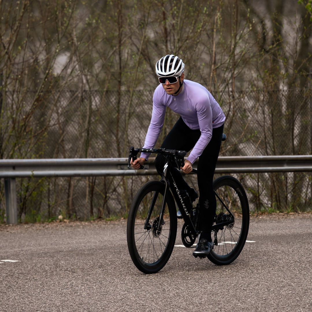 Wildflower Light Purple Men's Long Sleeved Jersey by Sigr Cycling Clothing