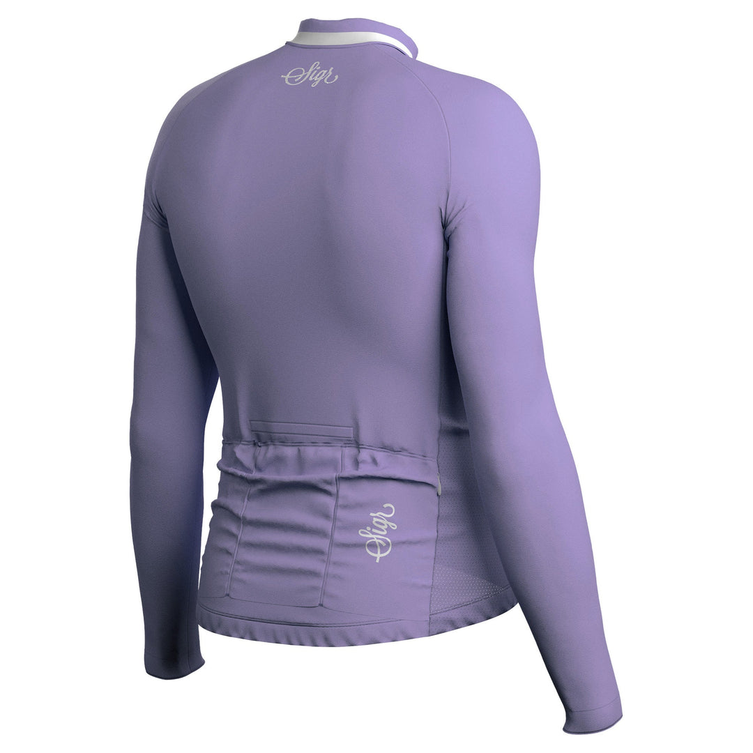 Wildflower Light Purple Men's Long Sleeved Jersey by Sigr Cycling Clothing