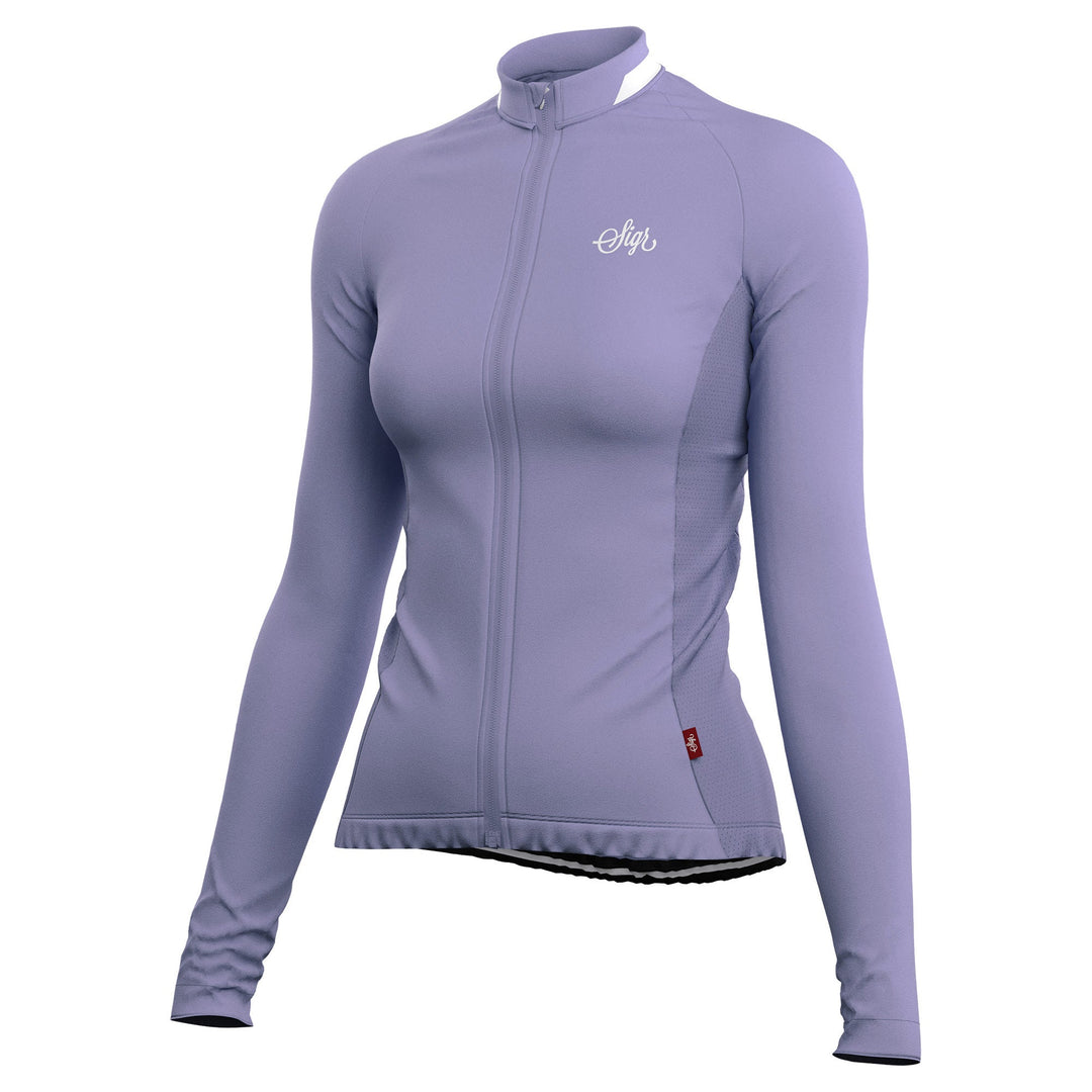 Wildflower Light Purple Women's Long Sleeved Jersey by Sigr Cycling Clothing