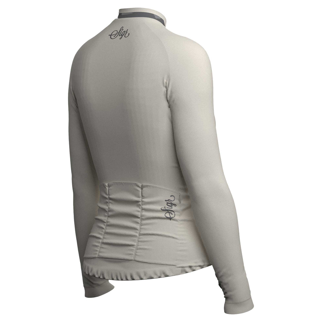 Wildflower Mist Women's Beige Long Sleeved Jersey by Sigr Cycling Clothing