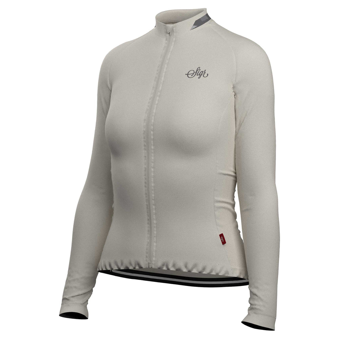 Wildflower Mist Women's Beige Long Sleeved Jersey by Sigr Cycling Clothing