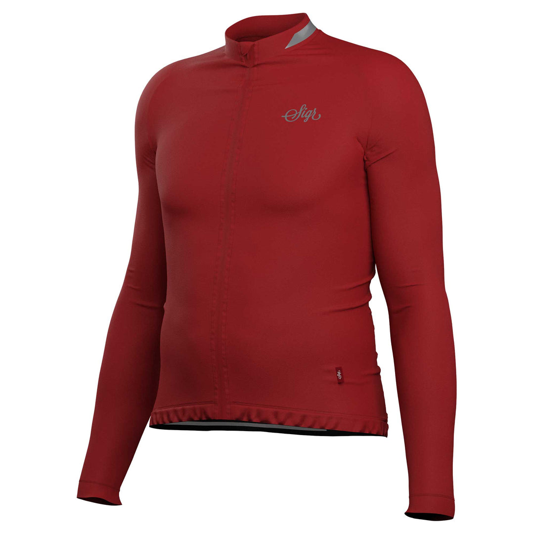 Wildflower Red Men's Long Sleeved Jersey by Sigr Cycling Clothing