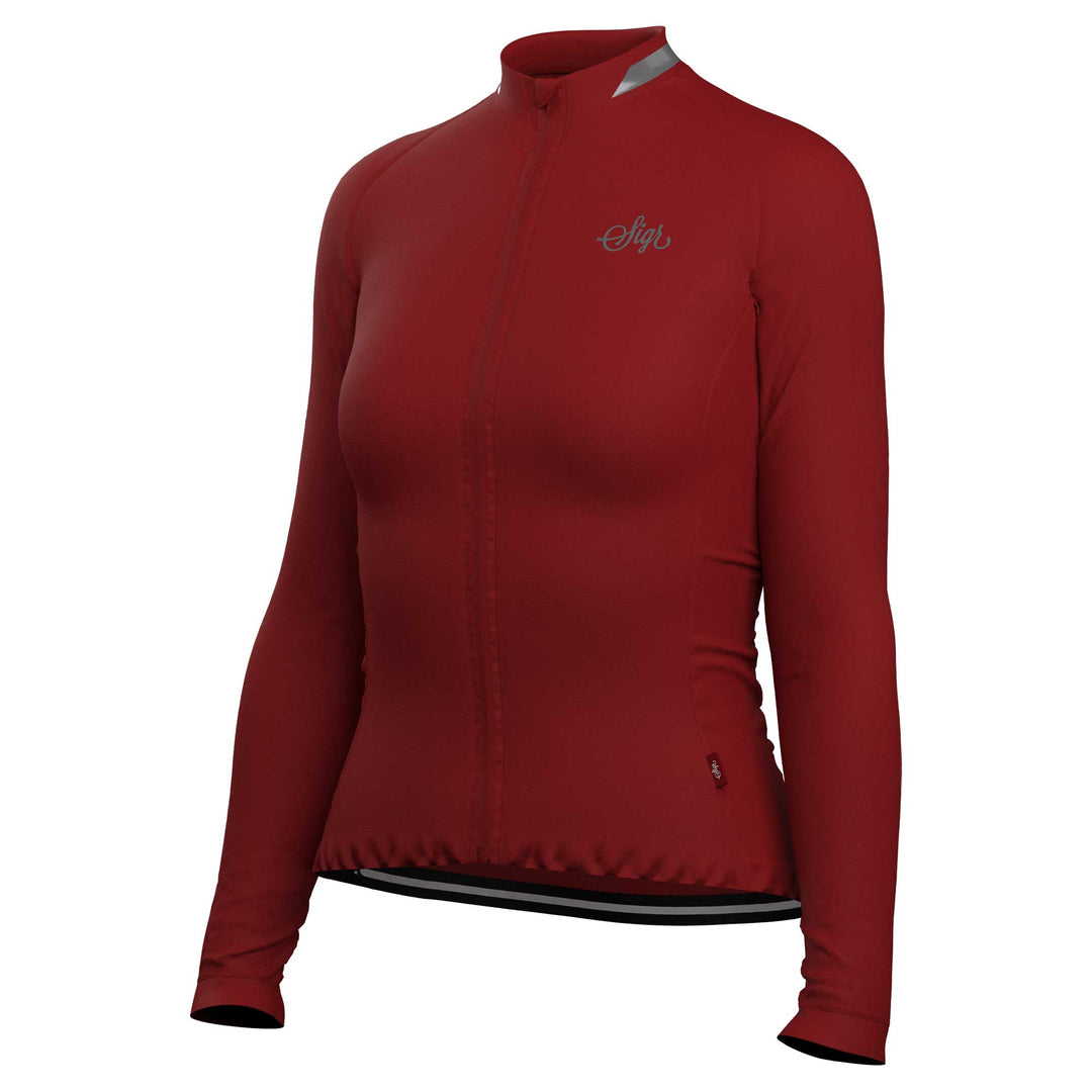 Wildflower Red Women's Long Sleeved Jersey by Sigr Cycling Clothing