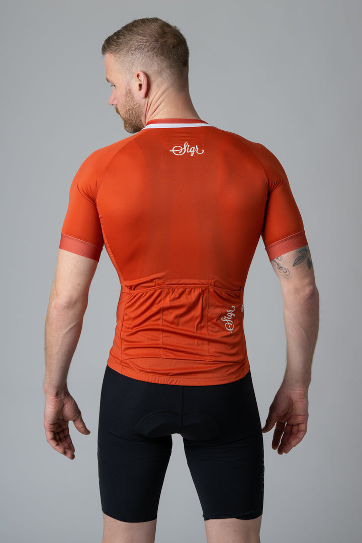 Sigr Havtorn Dawn - Orange Cycling Jersey for Men
