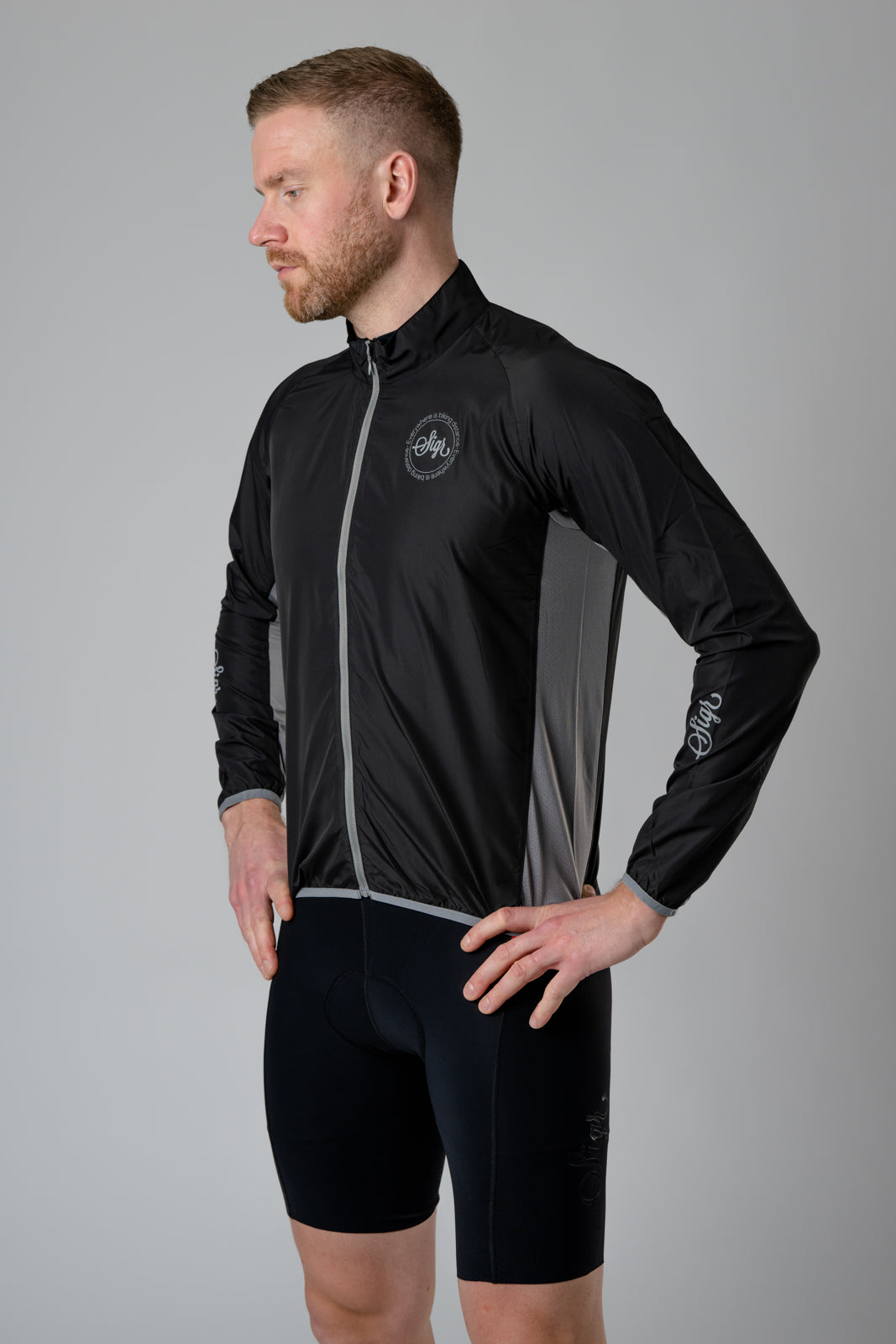 Sigr Uppsala Black - Cycling Wind Jacket for Men