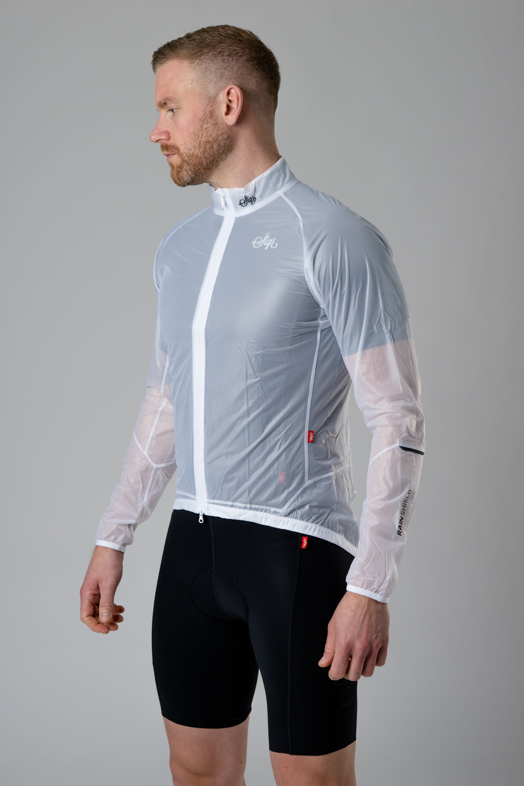 Sigr Näckrosleden - Transparent PRO Cycling Wind/Rain Jacket for Men: Ultra-Lightweight