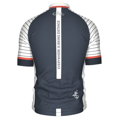Sigr White Horizon with Back Slogan - Cycling Jersey for Men
