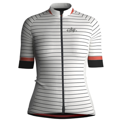 Sigr White Horizon with Back Slogan - Cycling Jersey for Women