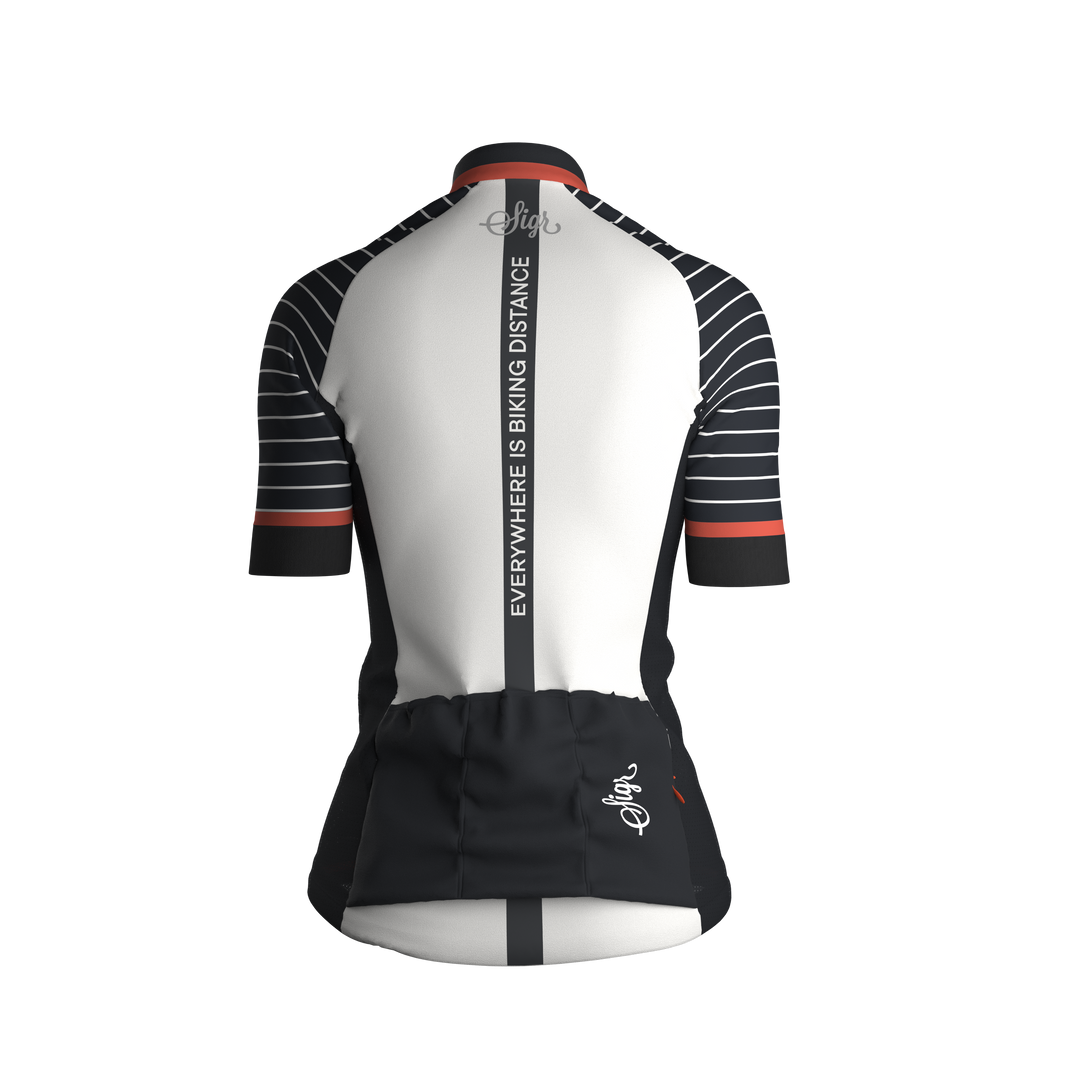 Sigr Black Horizon with Back Slogan - Cycling Jersey for Women