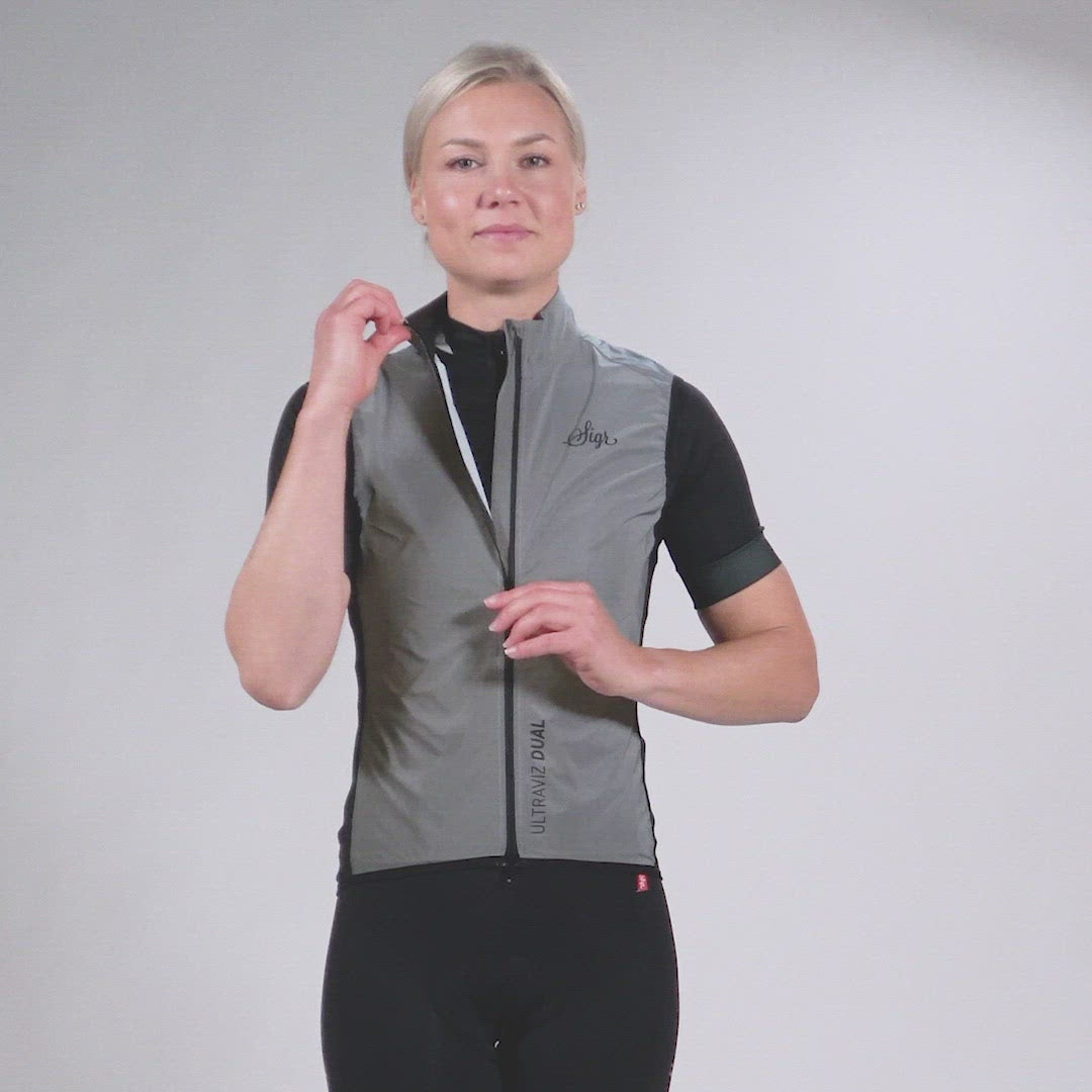 Norrsken - Silver Reflective Cycling Gilet for Women - PRO Series
