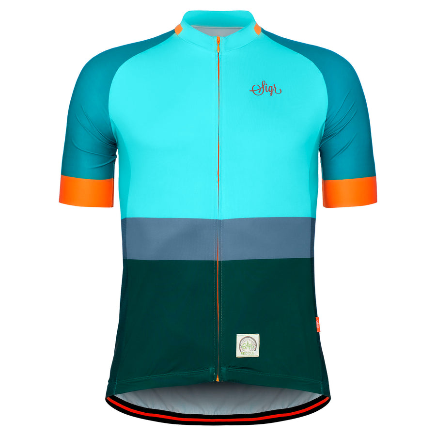 Cycling Jersey for Men - 'Ocean Dawn Re-cycle' by Sigr of Sweden