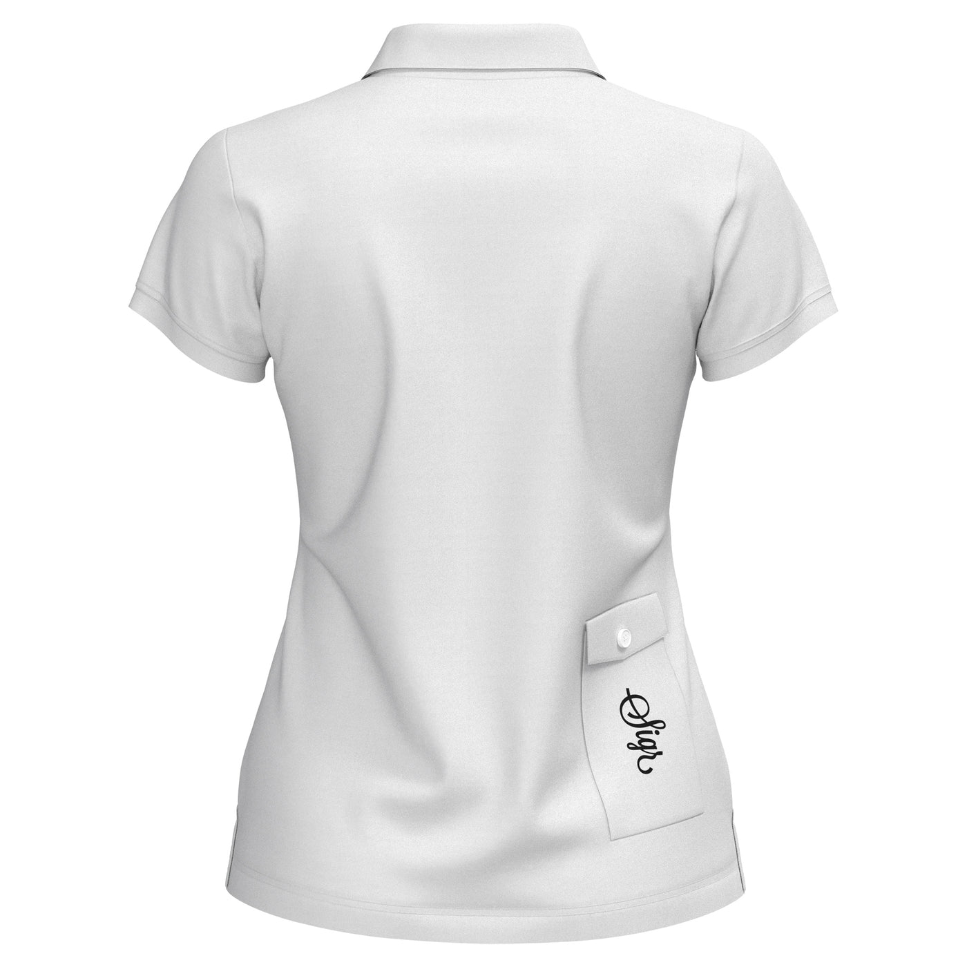 Sigr Pike - White Polo Shirt with Sigr Logo for Women