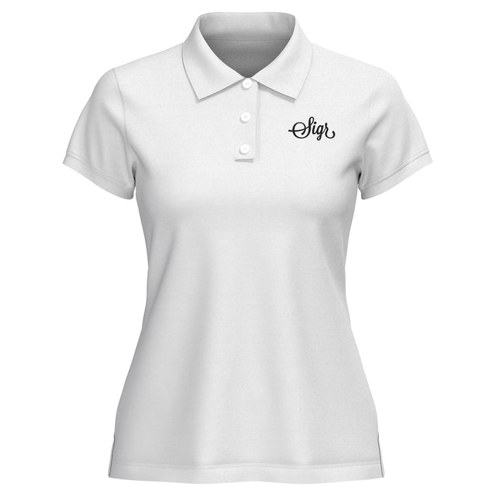 Sigr Pike - White Polo Shirt with Sigr Logo for Women